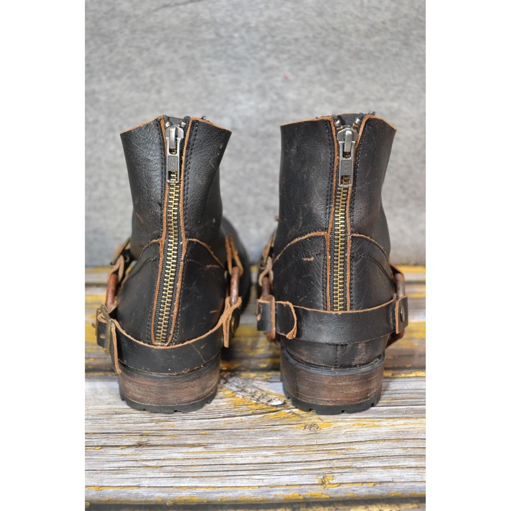 Freebird Hatchet Boots Womens Size 7 Black Leather Harness Ankle Biker By Steven - Picture 7 of 16